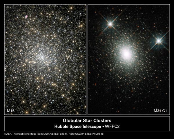Figure 7: Globular clusters M15 and M31 G1 that appear to contain intermediate mass black holes.